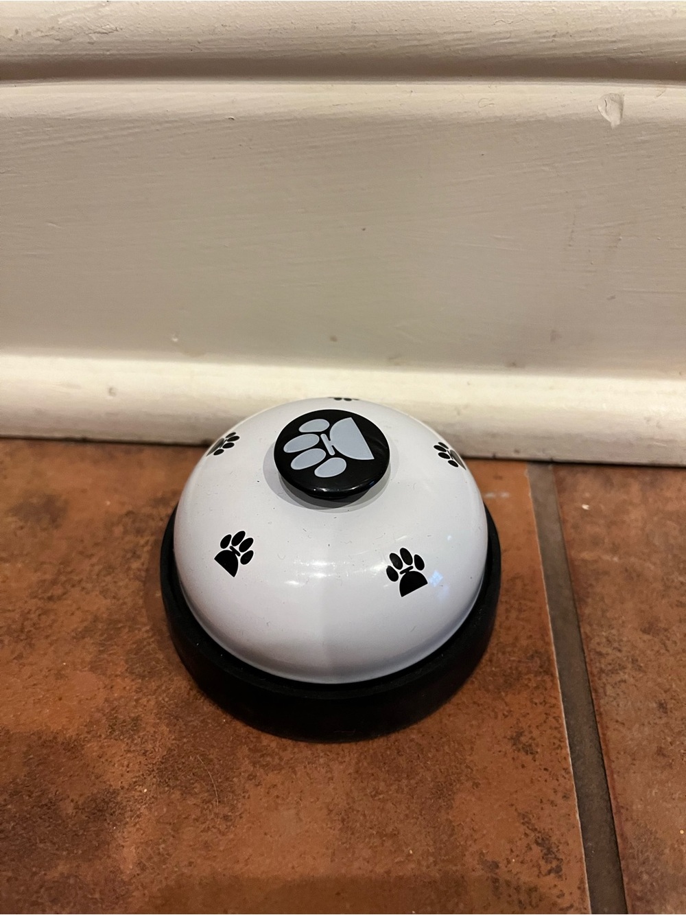 White Paw-Print Training Bell for Pets